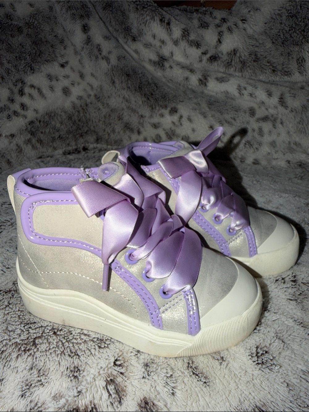 Dr. Scholl's Lavender Satin Ribbon Kids High-Top Sneakers